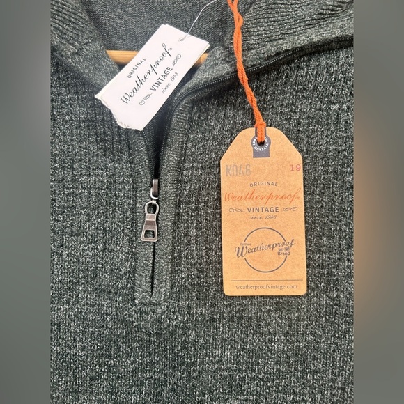 NWT. Weatherproof Vintage Gray Quarter Zip Sweater. Size XL. - Picture 7 of 9
